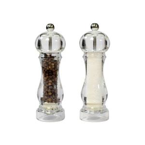 Juego de molinillos de sal y pimienta de acrílico plateado CAPRI, 16.5 cm de altura - Product Image 1