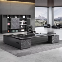 Bureau de direction moderne de luxe en forme de L pour PDG Bureau de direction en bois élégant pour mobilier de bureau Mobilier de bureau de direction modulaire