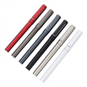 Stylos publicitaires en plastique avec logo personnalisé, sensation lourde, encre noire au carbone 0,5 mm, stylos à bille neutres, cadeaux promotionnels de bureau, vente en gros - Product Image 1
