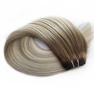 Vente en gros populaire : Cheveux humains vierges 100% naturels, double trame, tissage à la machine, légers, confortables, volume et coiffage, couleur Balayage - Product Image 6