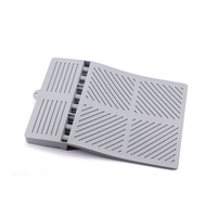 Tapis de séchage en silicone de qualité alimentaire avec compartiment de rangement, tapis de drainage imperméable pour évier de cuisine et comptoir de salle de bain