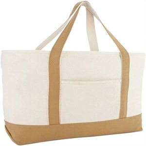 Customization logo Wholesale Reusable Ladies <b>Large</b> Capacity Eco Heavy <b>Canvas</b> Tote <b>Bag</b> with Handle Extend to the Bottom - Product Image 2