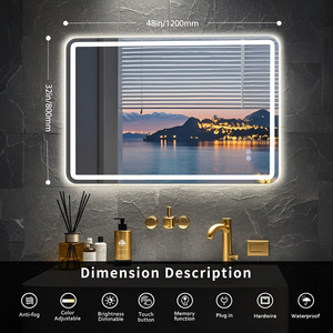 <span class=keywords><strong>Espejo</strong></span> inteligente de rectángulo de baño antiniebla iluminado moderno con Interruptor táctil para hotel - Product Image 2