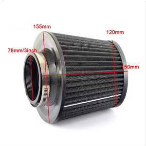 Bộ lọc gió ô tô đa năng 76mm 3 inch, hiệu suất cao, lọc gió lạnh, bộ lọc hút gió thể thao, lưới lọc hình nón - Product Image 3