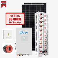 Système hybride haute tension triphasé Deye 30/50/80kW avec onduleur solaire photovoltaïque et batterie de stockage d'énergie LifePO4