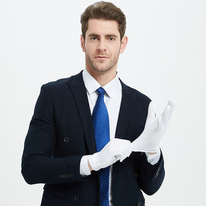 Guantes DE SEGURIDAD antideslizantes de plástico con cuentas de puntos blancos y negros para conductores Diseño de <span class=keywords><strong>conserje</strong></span> ceremonial transpirable de tres costillas para hombres y mujeres - Product Image 2