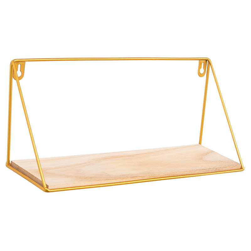 Custom Wall Hanging Creative Solid Wood Wrought Iron Storage Rack Shelves