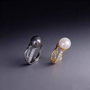 10746 DIY <b>Silver</b> Jewelry S925 <b>Silver</b> Ring with Empty Support Trendy Inlay 18k Plating 3-4mm <b>Beads</b> Accessory - Product Image 2