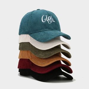 Stylish Simple Letter Baseball <b>Hats</b> Embroidered Curved Corduroy Outdoor <b>Sun</b> protection Baseball Cap for <b>Men</b> - Product Image 1
