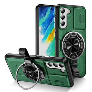 Chargement sans fil magnétique à fenêtre coulissante pour Samsung Galaxy S21 S21FE S21Ultra coque de téléphone avec <span class=keywords><strong>protection</strong></span> en verre de lentille à montage en anneau - Product Image 1