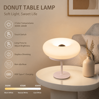 Lampe de table créative moderne en forme de beignet pour chevet et salon, éclairage décoratif simple, lampe de table LED sur pied haut