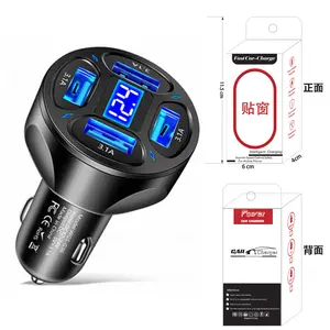 Wholesale 66W 4 USB Port Car Charger Fast Charging Phone Car Charger For IPhone Samsung Quick Adapter