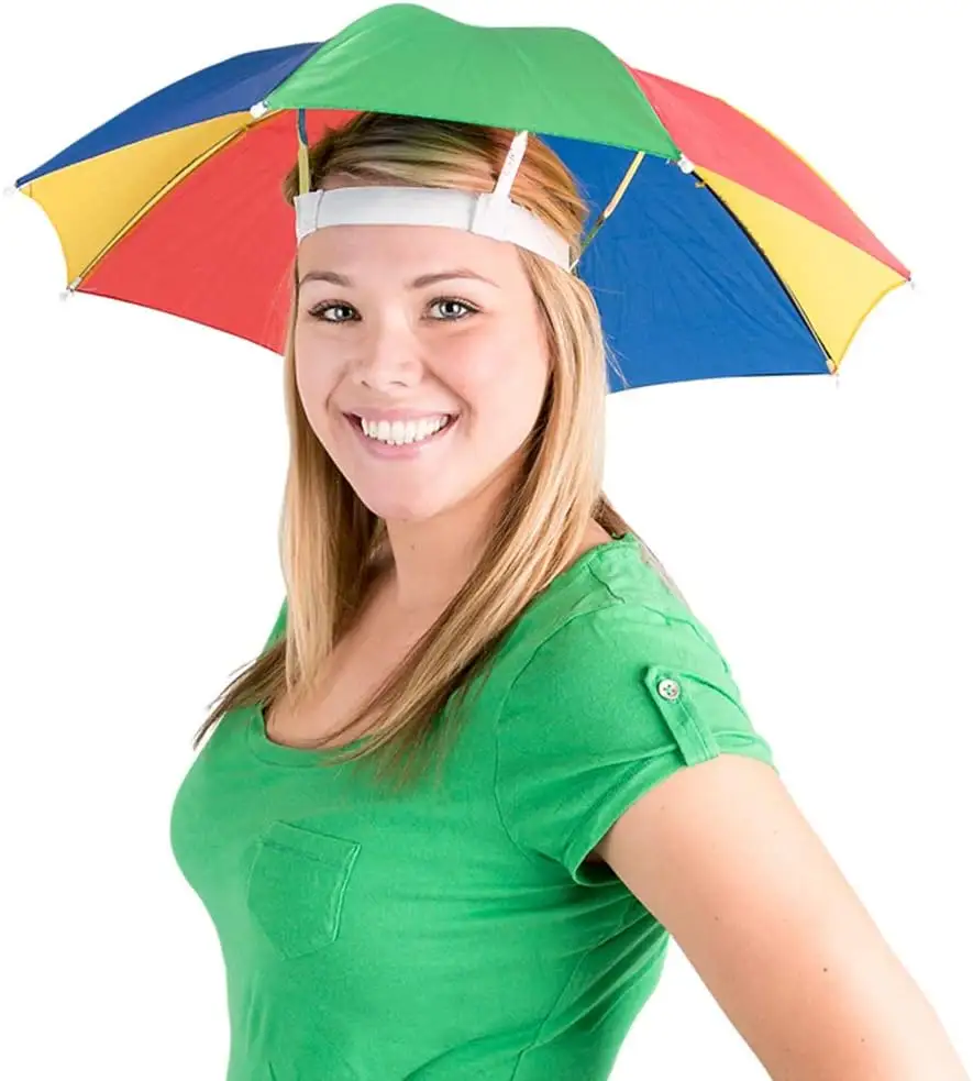 Regenschirm Hut freihändig Regenschirm für Erwachsene und Kinder Angeln Golf Gärtnerei Sonnenschirm Outdoor Flaggen-Regenschirm mit Logo