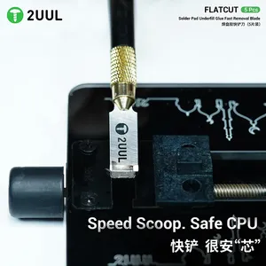 2UUL FLATCUT DA28 Grattoir <span class=keywords><strong>de</strong></span> tampon à souder 5 pièces pour réparation <span class=keywords><strong>de</strong></span> téléphone portable Carte mère IC Tampon à souder Chip Glue Removal Scraper Core Tool - Product Image 3