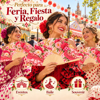 Éventail en bois souvenir espagnol 23 cm de haute qualité rose rose Éventail de la fiesta patronale espagnole Flamenco