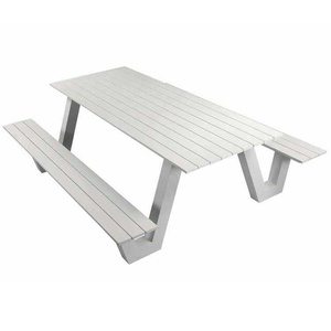 Muebles de exterior comercial, rústico, plástico antiguo, madera, Camping, mesa de Picnic con Banco, restaurante, parque exterior, mesa de cena - Product Image 5