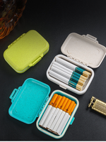 Boîte à cigarettes en plastique composite de paille de blé écologique transfrontalière pour 25 cigarettes de 8 mm d'épaisseur, étui fin anti-poussière à rabat
