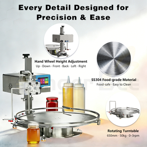 Máquina Llenadora Automática de Botellas para Líquidos Viscosos como Miel, Crema, Mermelada, Pasta y Ketchup, con Disco Rotatorio y Motor de Alta Precisión - Product Image 3