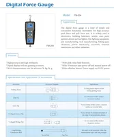 FM-204 Dynamomètre Instruments de mesure Poussée Analogique Push Pull Force Gauge utilisé Électronique, Matériel de construction