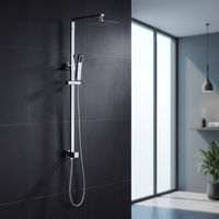 Carré Ducha pluie pommeau de douche mural robinet de douche ensemble pommeau de douche système colonne de douche ensemble salle de bain Chrome moderne en céramique