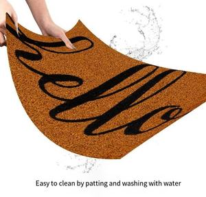 Alfombra de Entrada Personalizada Antideslizante, Moderna, con Diseño Floral, Delgada, de Fibra de Coco Artificial y Poliéster, con Respaldo de TPE, Rectangular, para Hogar, Hotel, Exterior - Product Image 6