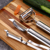 Dubbelkops Schaven Stalen Handvat Roestvrij Rasp, 3 Stuks Set Schillers Keuken Fruit Cutter Tool Handleiding Groenteschiller