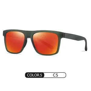 Kenbo TR90 초경량 편광 태양 안경 미끄럼 방지 고무 코 브래킷 스퀘어 프레임 선글라스 남녀공용 안경.