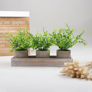 Planta cilíndrica artificial en maceta para decoración de escritorio, simulación de planta verde, escena de maceta con flor falsa - Product Image 6