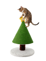 Arbre à chat en forme de sapin de Noël avec poteaux recouverts de sisal - Meubles pour chat à plusieurs niveaux pour grimper, gratter et s'asseoir