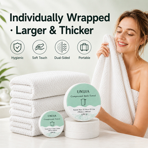 Serviette de Visage Compressée Jetable en Tissu Non Tissé Épaissi et Agrandi, Haute Absorption <span class=keywords><strong>d</strong></span>'Eau, Idéale pour Hôtels, Voyages et Fitness - Product Image 5