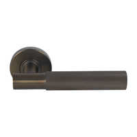 Poignée de porte en métal massif antidérapante à base ronde, finition noire mate, pour porte intérieure en bois