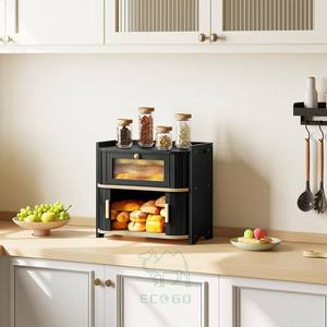 กล่องขนมปังไม้ไผ่โมโซ 2 ชั้น ทรงสี่เหลี่ยมผืนผ้า กันน้ำ เป็นมิตรกับสิ่งแวดล้อม ช่วยรักษาความสดใหม่ สำหรับจัดเก็บบนเคาน์เตอร์ครัว - Product Image 4