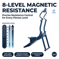 Appareil d'exercice vertical pliable en acier réglable, 8 niveaux de résistance magnétique, capacité de 130 kg, pour la maison, simulateur d'escalade