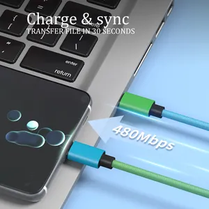 PD 60W Fast Charging Gradient Color Fade Usb Cable Type C 60W 100W Charging Data Cable