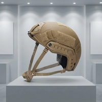 Casque balistique style FAST à coupe haute en fibre PE ARAMID, couleur kaki, avec sangle réglable, pour opérations tactiques rapides