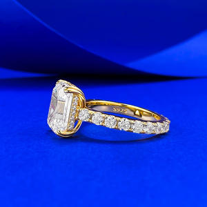 Nuovo Anello in Argento S925 con Diamante Bianco Rettangolare Stile Rock Candy Gioiello da Matrimonio - Product Image 2