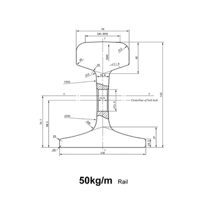 Rail <span class=keywords><strong>de</strong></span> voie ferrée en acier 50 60 75 Kg/m, rail lourd à fond plat, vigneole <span class=keywords><strong>de</strong></span> <span class=keywords><strong>chemin</strong></span> <span class=keywords><strong>de</strong></span> <span class=keywords><strong>fer</strong></span>, norme chinoise GB/T 2585 - Product Image 2