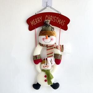 Festive Santa and Snowman with Merry Christmas Sign Hanging <b>Decor</b> Plush Christmas Tree Hanging Ornaments <b>Set</b> for Family <b>Party</b> - Product Image 6