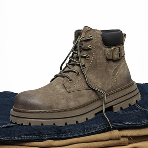 Nouvelles Bottes d'Hiver Décontractées pour Hommes 2026 en Cuir Véritable Imperméables Chaussures de Randonnée Extérieures Respirantes Antidérapantes Chaussures de Montagne Personnalisables - Product Image 1