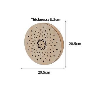 Tambor de Artesanía Artesanal con Patrón de Hojas, Instrumento de Sanación con Sonido de Lluvia y Onomatopoeias Naturales, Pequeña Percusión Étnica - Product Image 6