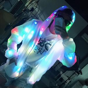 Chaqueta de Baile <span class=keywords><strong>Flamenco</strong></span> con Capucha y Luces LED, Estilo Norteamericano, Colorida y Brillante, para TikTok King - Product Image 1
