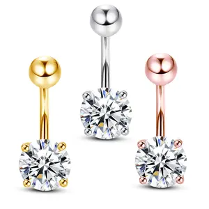 High Quality Luxury Body Jewelry Women With Certificate Silver 925 2ct Moissanite Sexy Belly Button Navel Piercing Rings