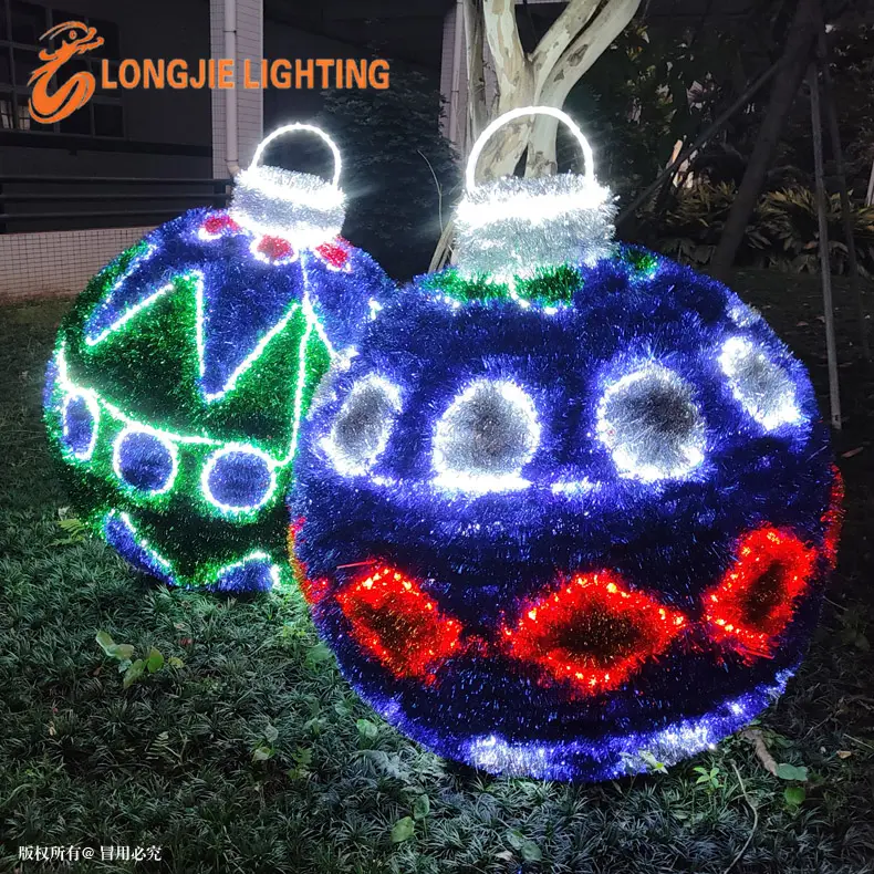 H:1.5M Outdoor Commercial Christmas 3D Large LED Ball Motif Lights for Park Zoo Decorations