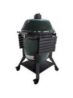 Barbecue Kamado Royal MK28 Pro 28 pouces en céramique vert forêt brillant, style européen moderne pour extérieur, fumoir œuf réglable et portable