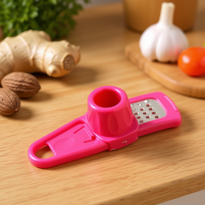 Hijunmi Mini Râpe Manuelle Multifonction en Plastique Rose Rouge pour Ail, Gingembre, Muscade et Légumes - Product Image 2