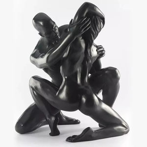 Современная полноразмерная статуя обнаженной пары из натурального мрамора для украшения сада, виллы, церкви или интерьера. - Product Image 5