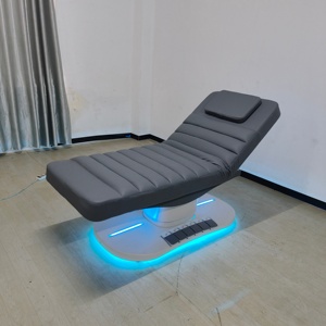 Lit de beauté électrique multifonctionnel en cuir PU respectueux de la peau, couleur personnalisée, 3 moteurs, avec lumière ambiante, mobilier de salon certifié - Product Image 2