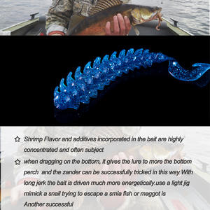 Señuelo Biónico Luya de PVC Suave con Cola Rizada y <span class=keywords><strong>Sabor</strong></span> a Camarón Salado para Pesca de <span class=keywords><strong>Trucha</strong></span> y Lubina en Lagos - Product Image 2