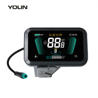 Pantalla LCD para Bicicleta Eléctrica Yolin de 2.6 Pulgadas, YL61F B, 70nits, IP66, Impermeable, Protocolo UART, 36V 48V, con Vidrio Templado ABS, Gran Venta