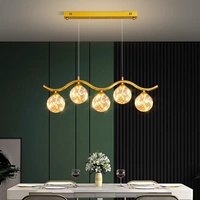 Lustre créatif à longues bandes, multi-têtes, translucide, pour salle à manger, villa et salon à plafond haut